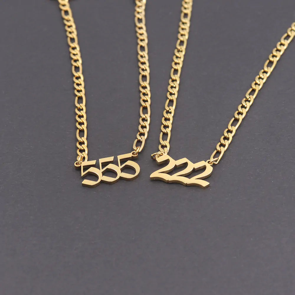 #00014 - Lucky Numbers Angel Necklace