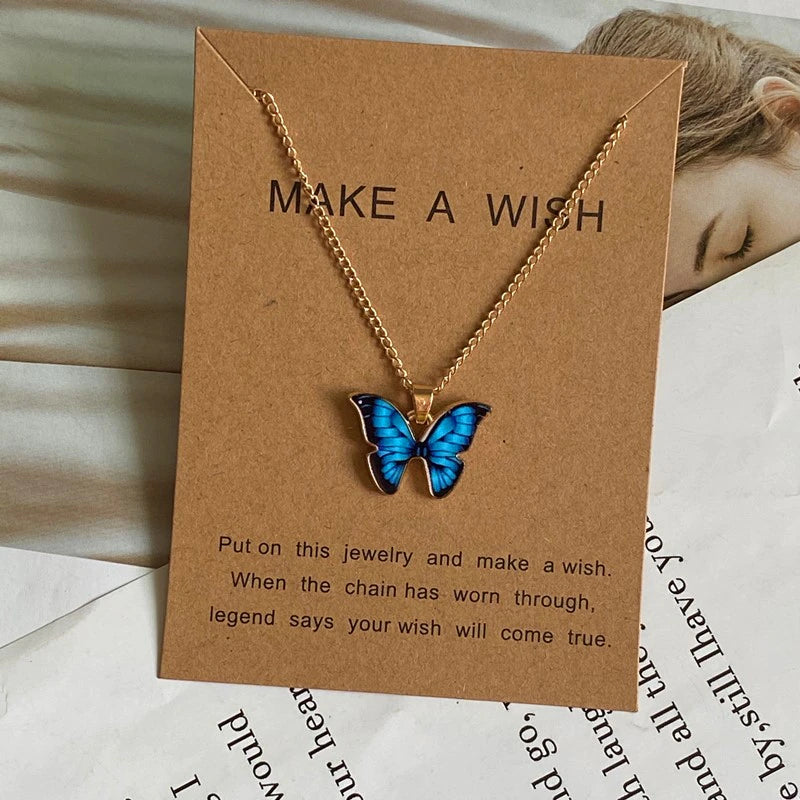 #00026 - Korean Style Butterfly Pendant Necklace & earing