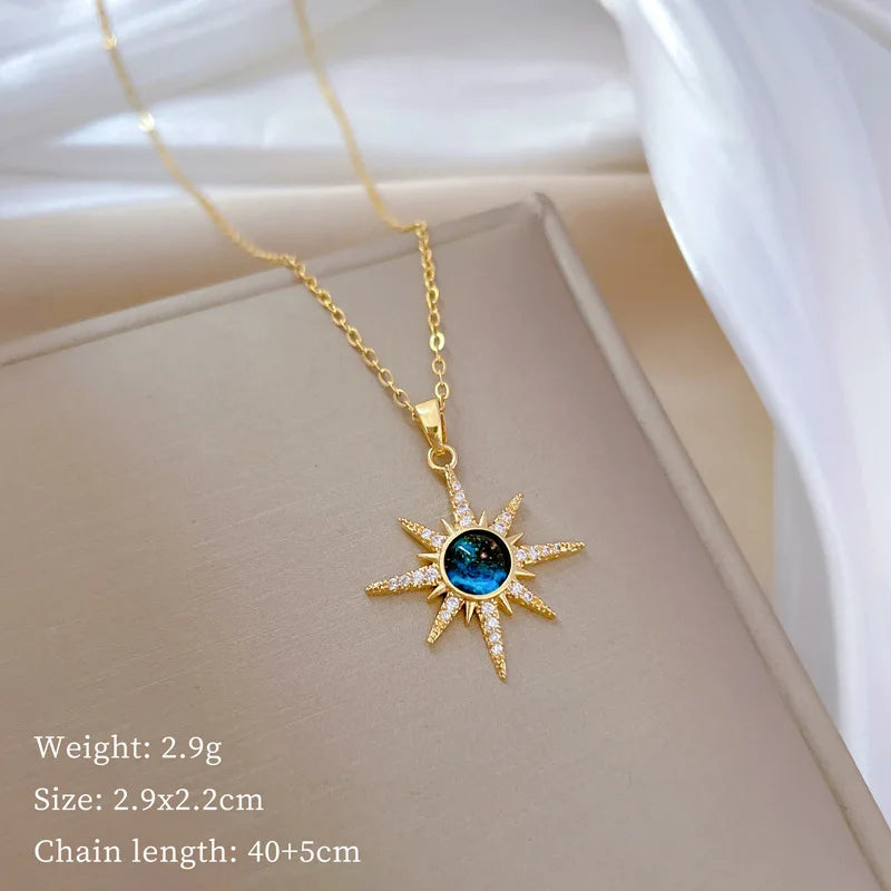 #00035 - Starry Planet Zircon Necklace Set
