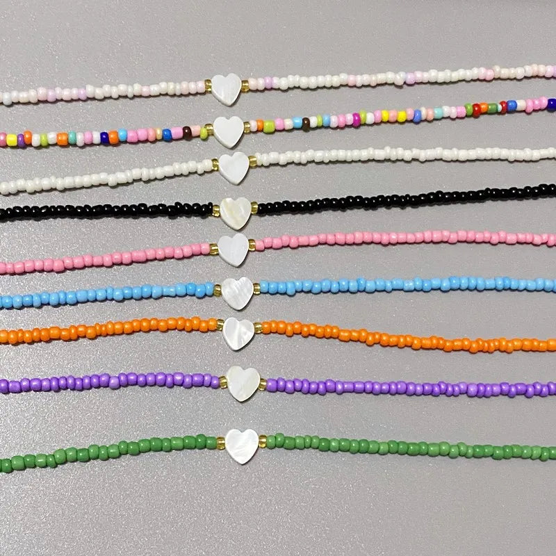 #00005 - Shell Love Heart Choker Necklace