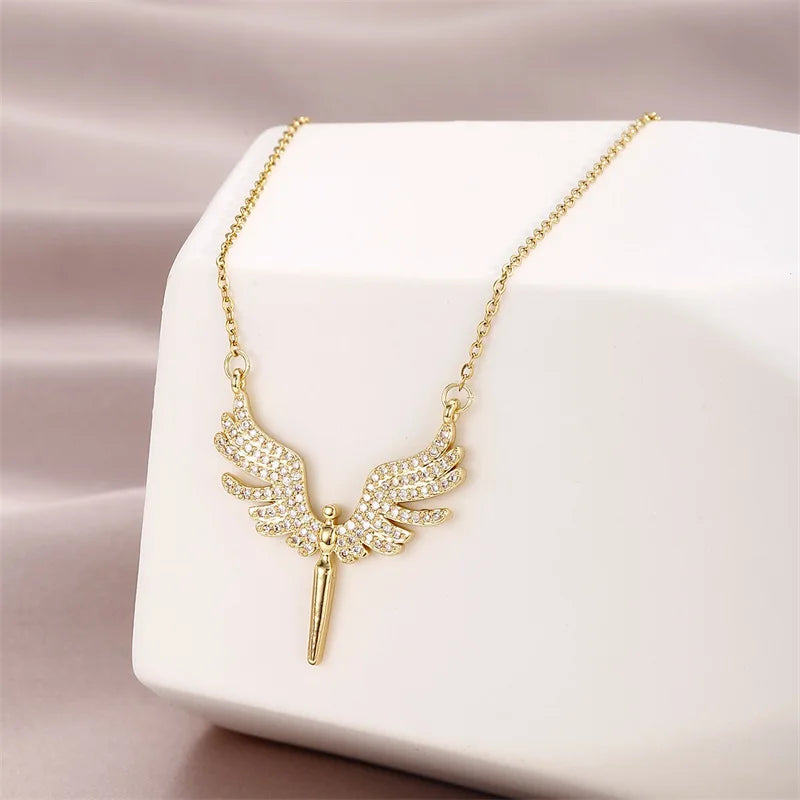 #00036 - Vintage Angelic Wing Necklace Set